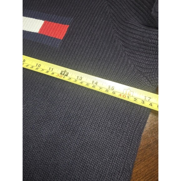 Tommy Hilfiger Flag Sweater Black Knit Youth XL 16/18 Women’s Small Logo... - Picture 7 of 10